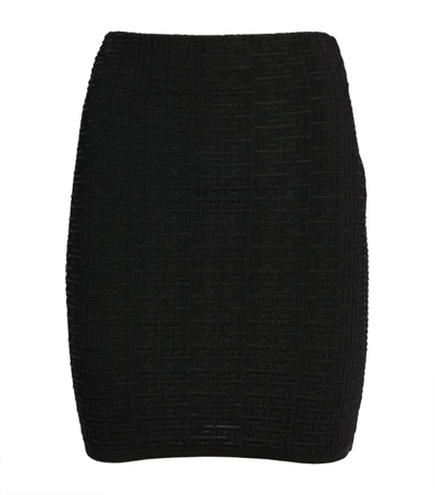 Shop Balmain Monogram-detail Mini Skirt In Black