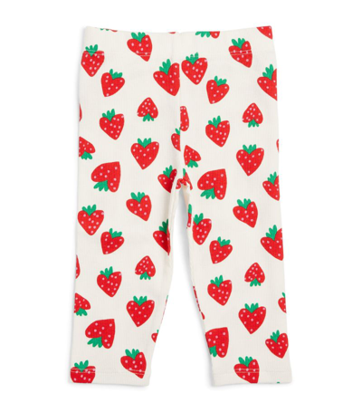 Shop Stella Mccartney Kids Strawberry Print Leggings (3-36 Months) In Red