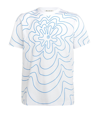 Shop Marni Graphic Print T-shirt In White