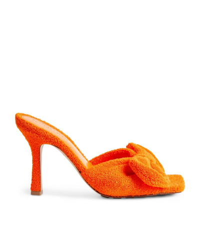 Shop Bottega Veneta Towel Stretch Bow Heeled Mules 90 In Orange