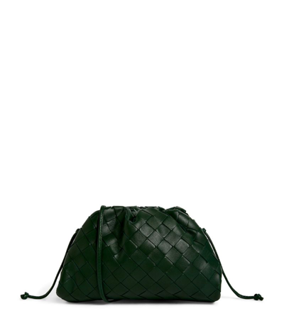 Shop Bottega Veneta Mini Leather Pouch Clutch Bag In Green