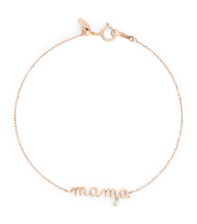 Shop Persée Rose Gold And Diamond Around The Words Mama Bracelet