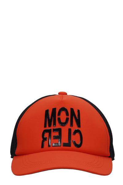 Shop Moncler Hats In Orange Cotton