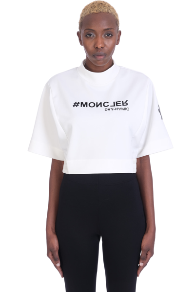 Shop Moncler T-shirt In White Polyester