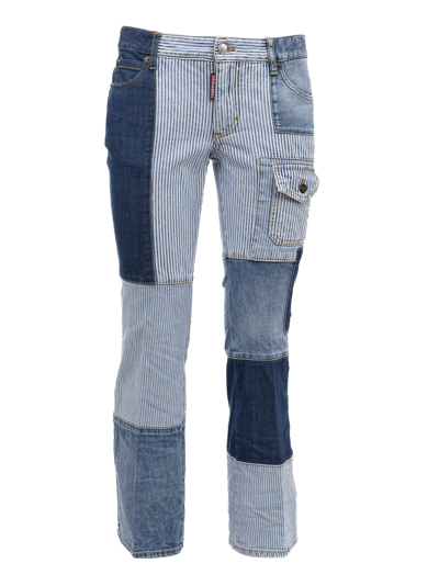 Shop Dsquared2 Patchwork Bell Bottom Jeans In 470