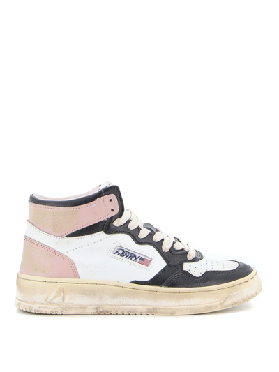 Shop Autry Mid Vintage Sneakers In Bianco