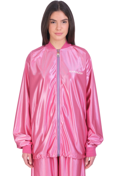 Shop Khrisjoy Casual Jacket In Rose-pink Polyester