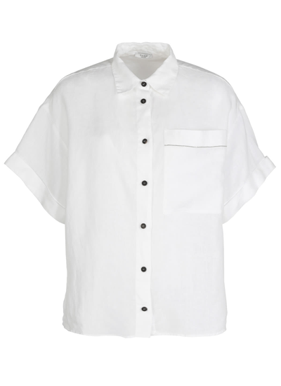Shop Peserico Linen Shirt In White