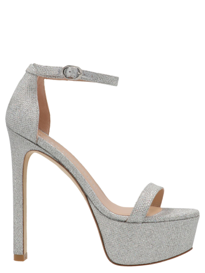Shop Stuart Weitzman Nudist Hollywood Shoes In Silver