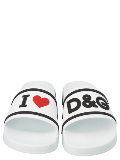 Shop Dolce & Gabbana I Love D&amp;g Shoes In Black&white