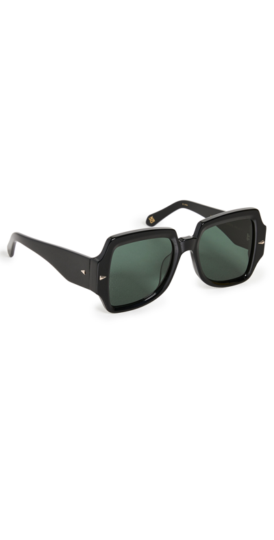 Shop Karen Walker Ultra Vulture Sunglasses In Black/g-15