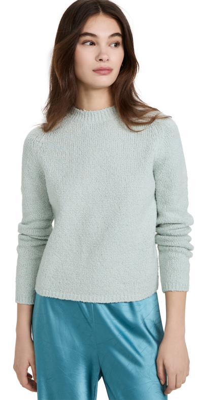 Shop Vince Pebbled Cotton Crew Sweater In Mint