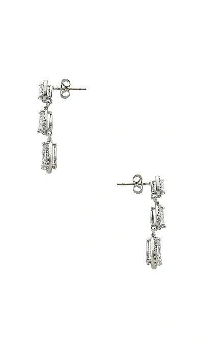 Shop Shashi Avery Earrings In Metallic Silver