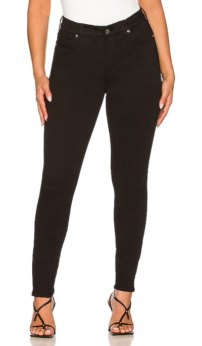 Good American Good Legs Coated Skinny Stretch Jeans In Black In Black