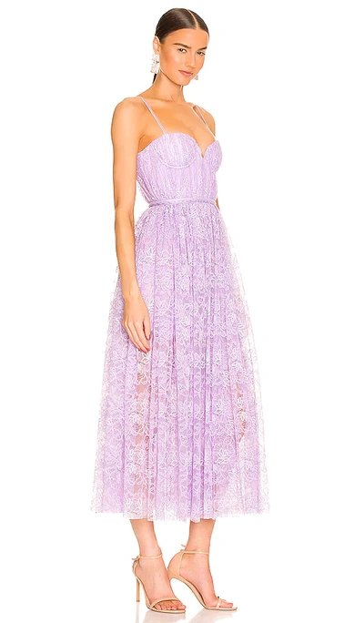 Shop Sau Lee Selena Lace Dress In Lavender