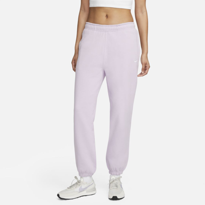 Shop Nike Women's Solo Swoosh Fleece Pants In Purple