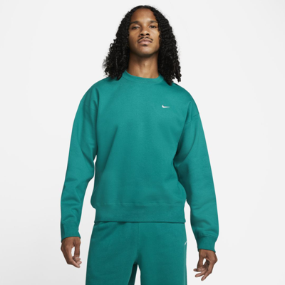 Shop Nike Men's Solo Swoosh Fleece Crew In Green