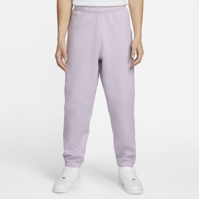 Shop Nike Men's Solo Swoosh Fleece Pants In Purple
