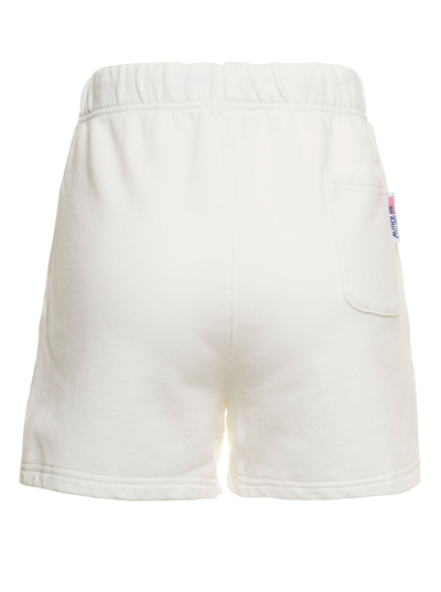 Shop Autry White Jersey Woman Shorts With Logo