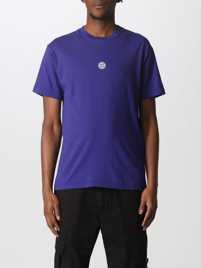 Shop Stone Island Solar Eclipse Three  T-shirt In Cotton In Blue