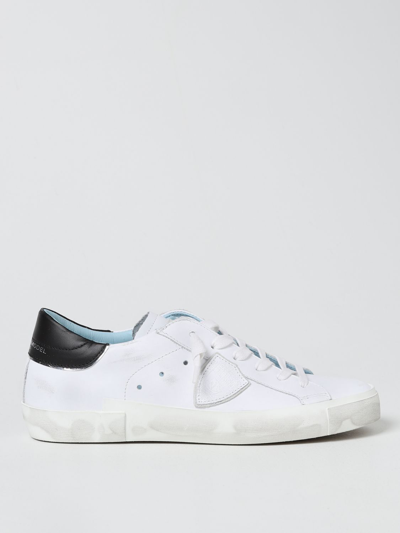 Shop Philippe Model Prsx  Trainers In Leather In White