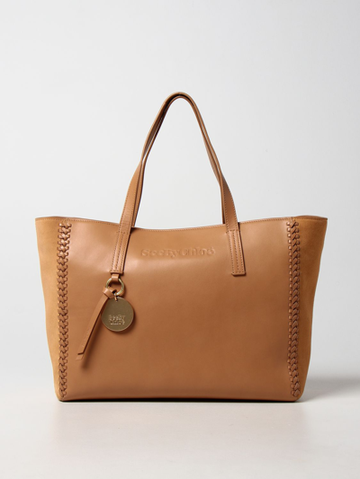 Shop See By Chloé Tilda  Leather Bag In Beige