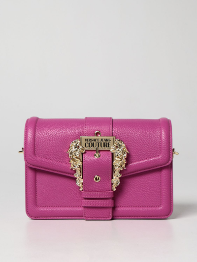 Shop Versace Jeans Couture Bag In Saffiano Synthetic Leather In Pink