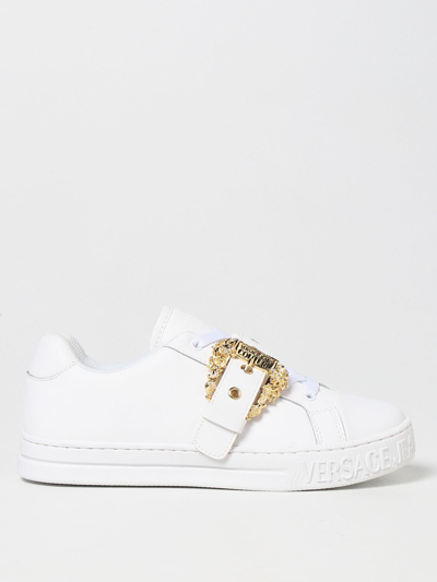 Shop Versace Jeans Couture Trainers In Leather In White
