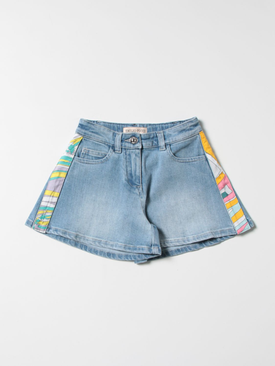 Shop Emilio Pucci Kids' Shorts In Gnawed Blue