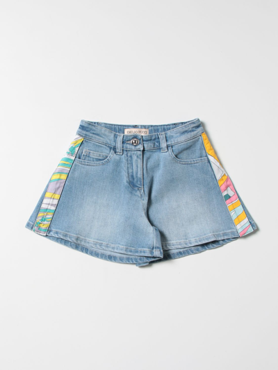 Pucci Kids' Shorts In Gnawed Blue