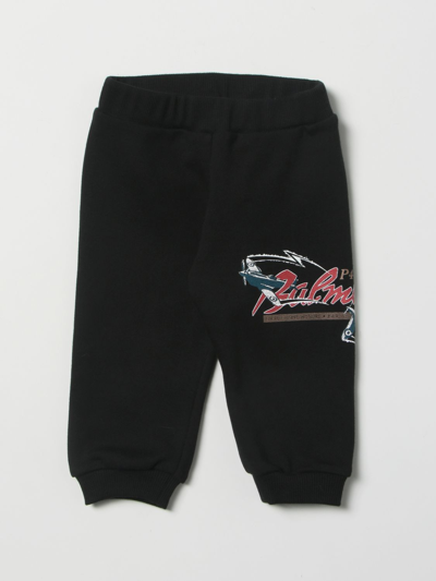 Shop Balmain Cotton Pants With Print In Black
