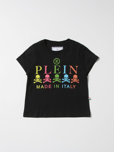 Shop Philipp Plein Cotton T-shirt With Logo Print In Black