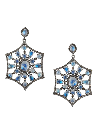 Shop Banji Jewelry Women's Sterling Silver, Labradorite & Diamond Drop Earrings