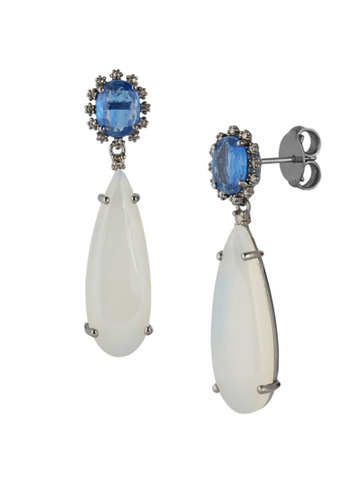 Shop Banji Jewelry Women's Black Rhodium Plated Sterling Silver & Multi-stone Drop Earrings