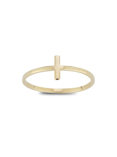 Shop Saks Fifth Avenue Women's Ember 14k Yellow Gold Cross Ring