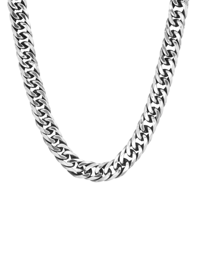 Shop Anthony Jacobs Men's Stainless Steel Cuban Link Chain Necklace/24" In Neutral