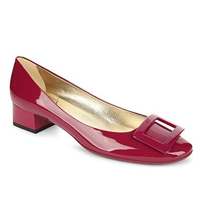 Shop Roger Vivier Belle De Nuit T35 Leather Court Shoes In Fushia