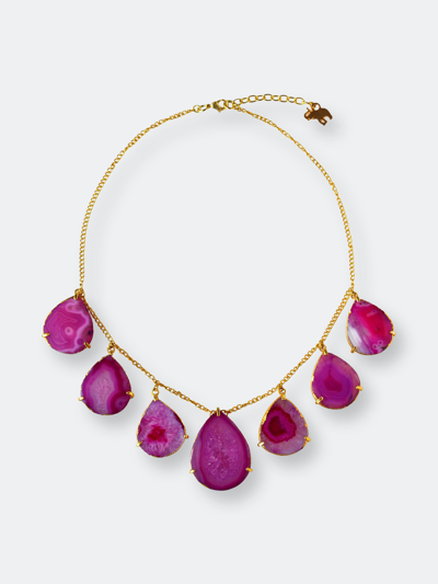 Shop Mela Artisans Dewdrop Necklaces In Purple