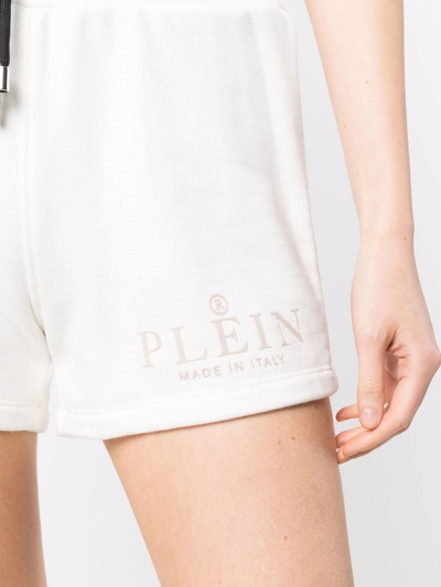 Philipp Plein Iconic Logo-print Drawstring Shorts In Nude
