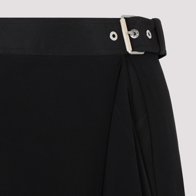 Shop Dion Lee Draped Silk Midi Skirt In Black