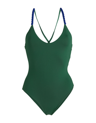 Shop S And S Woman One-piece Swimsuit Dark Green Size 2 Polyester, Elastane