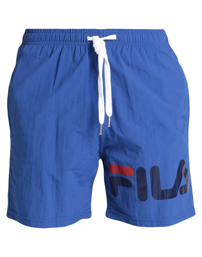 Shop Fila Man Swim Trunks Bright Blue Size Xxl Textile Fibers