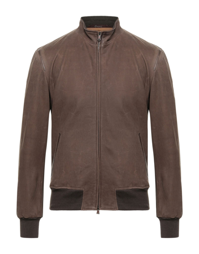 Shop Stewart Man Jacket Khaki Size Xl Soft Leather In Beige