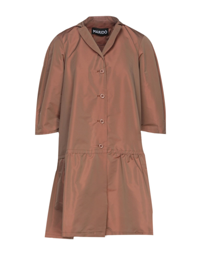 Shop Maridò Woman Overcoat & Trench Coat Camel Size 4 Polyester In Beige