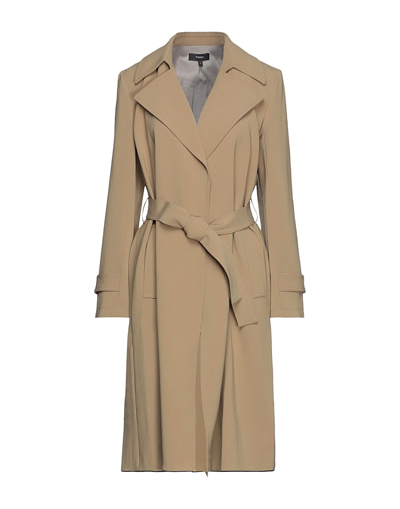 Shop Theory Woman Overcoat Sand Size L Triacetate, Polyester, Silk In Beige