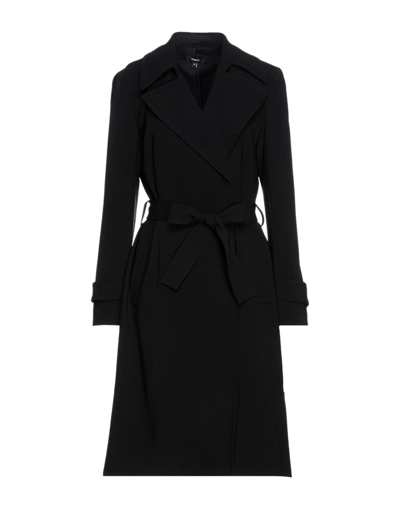 Shop Theory Woman Overcoat Black Size M Triacetate, Polyester, Silk