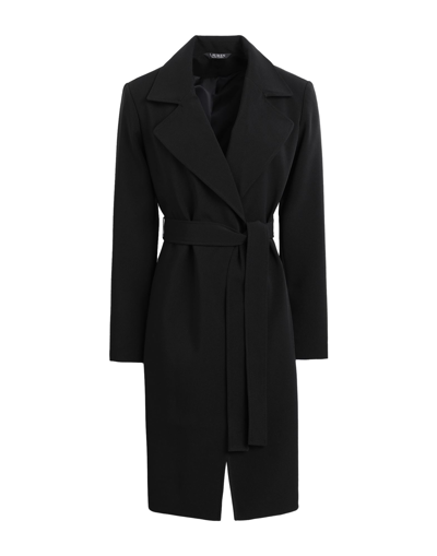 Shop Lauren Ralph Lauren Overcoats In Black