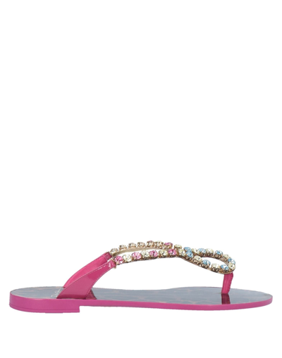 Shop Dolce & Gabbana Toe Strap Sandals In Fuchsia