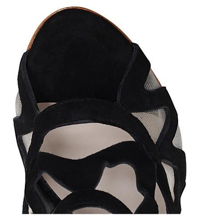 Shop Sophia Webster Mila Suede Over-the-knee Sandals In Black