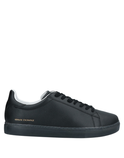 Shop Armani Exchange Man Sneakers Black Size 13 Bovine Leather, Polyurethane
